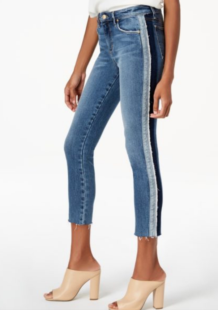 Joe's Jeans The Icon Mid Rise Skinny Crop • Tuxedo Stripe • Size 31 • EUC